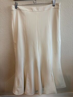 Zara Cream A-Line Flare Midi Skirt